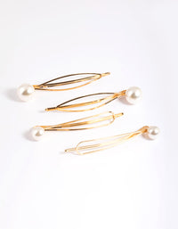 Gold Pearl Teardrop Clip 4-Pack - link has visual effect only