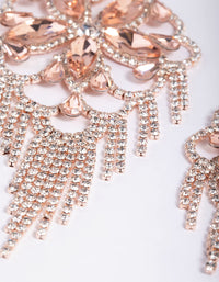 Rose Gold Statement Glam Drop Earrings - link has visual effect only