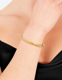 Waterproof Gold Plated Stainless Steel Statement Round Bangle - link has visual effect only