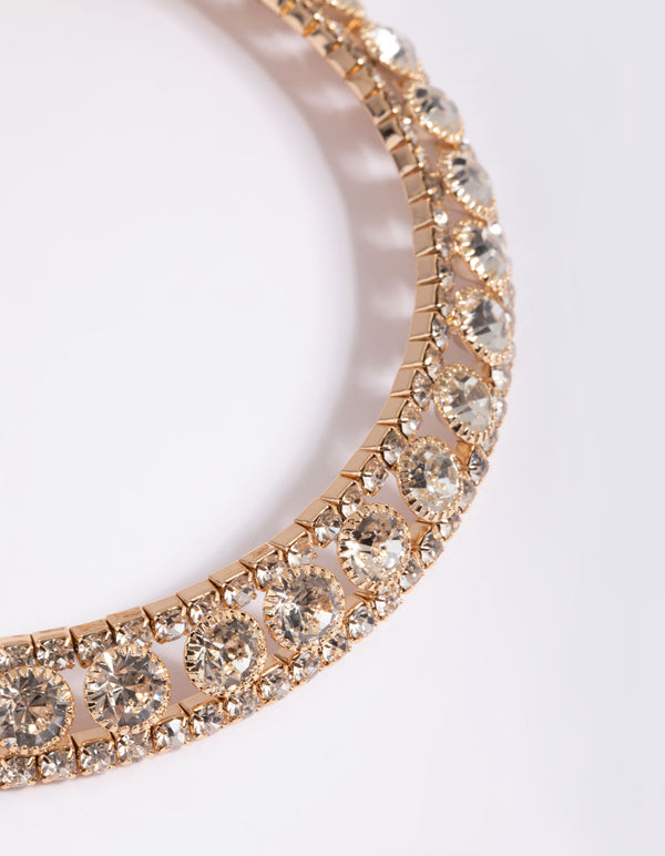 Gold Diamante Collar Choker