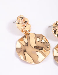 Gold Wrapped Double Disc Drop Earrings - link has visual effect only