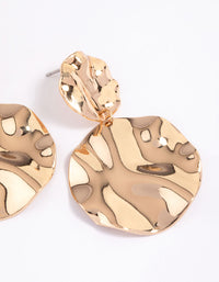 Gold Wrapped Double Disc Drop Earrings - link has visual effect only