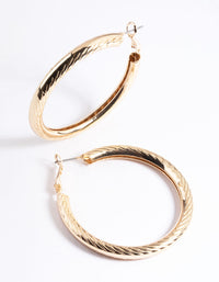 Gold Line Textured Hoop Earrings - link has visual effect only