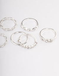 Silver Diamante Row Mix Ring 8-Pack - link has visual effect only