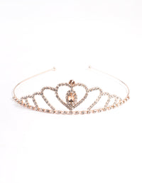 Kids Rose Gold Heart Tiara Headband - link has visual effect only