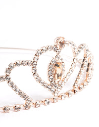 Kids Rose Gold Heart Tiara Headband - link has visual effect only