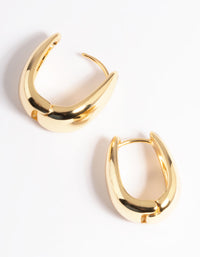 Gold Plated Brass Bold Tapered Hoop Earrings - link has visual effect only