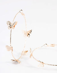 Rose Gold 70cm Butterfly Hoop Earrings - link has visual effect only