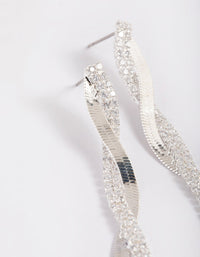 Cubic Zirconia Snake Cupchain Drop Earrings - link has visual effect only