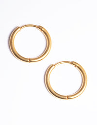 Gold Plated Basic Hinge Huggie Earrings - link has visual effect only