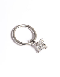 Surgical Steel Cubic Zirconia Flower Clicker Ring - link has visual effect only