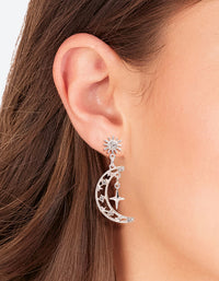 Silver Diamante Celestial Drop Earrings - link has visual effect only