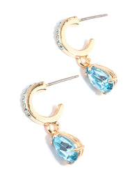 Aqua Diamante Pear Drop Earrings - link has visual effect only