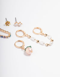 Gold Peach Pearl Earring Pack - link has visual effect only