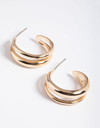 Gold Double Hoop Earrings - link has visual effect only