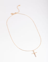 Gold Classic Diamante Cross Necklace - link has visual effect only