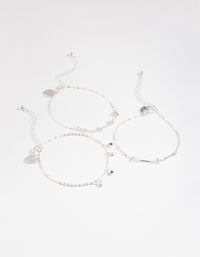 Silver Star & Pearl Droplet Bracelet Pack - link has visual effect only