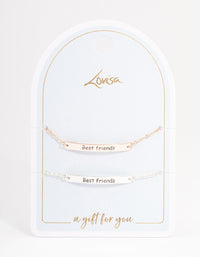 Mixed Metal Best Friend Bar Bracelet Pack - link has visual effect only