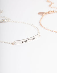 Mixed Metal Best Friend Bar Bracelet Pack - link has visual effect only