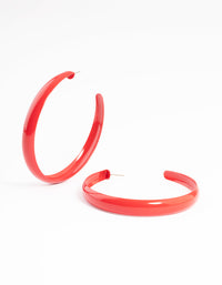 Red Rubber Coated 60mm Hoop Earrings - link has visual effect only