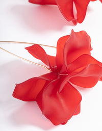 Red Frosted Flower Drop Earrings - link has visual effect only