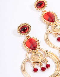 Red Statement Diamante chandelier Drop Earrings - link has visual effect only