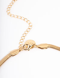 Gold Plated Snake Chain Freshwater Pearl Drop Necklace - link has visual effect only