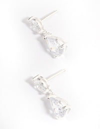 Sterling Silver Cubic Zirconia Marquise & Pear Drop Earrings - link has visual effect only