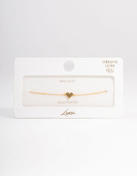 Gold Plated Sterling Silver Smooth Heart Bracelet - link has visual effect only
