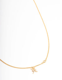 Gold Plated Pisces Necklace with Cubic Zirconia Pendant - link has visual effect only