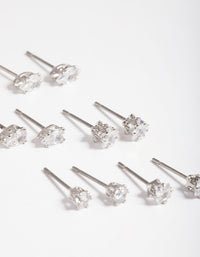 Silver Mixed Stone Stud Earring 12-Pack - link has visual effect only