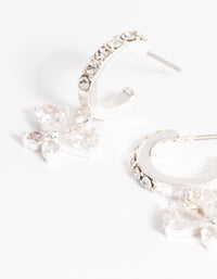 Silver Diamante Butterfly Hoop Earrings - link has visual effect only