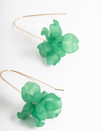 Gold Mini Frosted Flower Drop Earrings - link has visual effect only