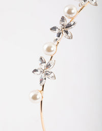 Gold Pearl Diamante Detail Headband - link has visual effect only