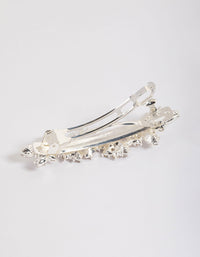 Silver Leaf & Pearl Barette Clip - link has visual effect only