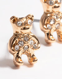 Gold Diamante Teddy Stud Earrings - link has visual effect only