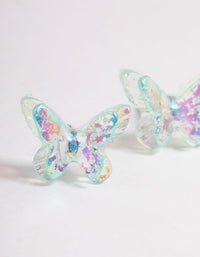 Acrylic Blue Candy Butterfly Stud Earrings - link has visual effect only