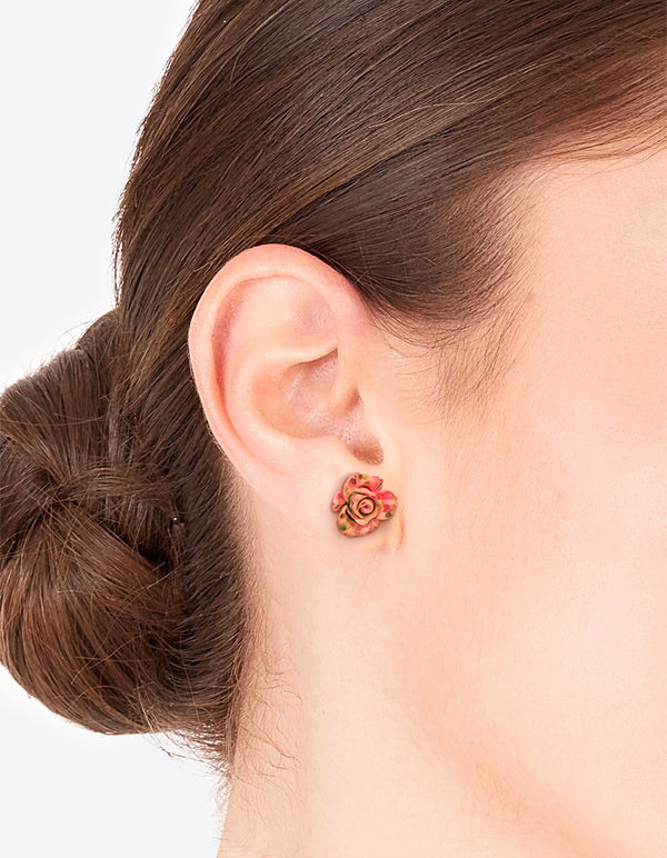 Large Rose Stud Earrings