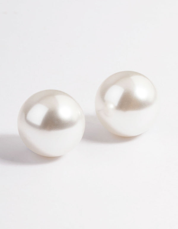 Giant Pearl Stud Earrings