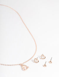 Rose Gold Diamante Heart Jewellery Set - link has visual effect only