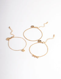 Gold Heart & Butterfly Bracelet Pack - link has visual effect only