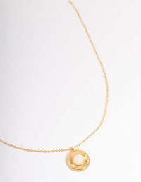 Waterproof Gold Plated Stainless Steel Vintage Rounded Pendant Necklace - link has visual effect only