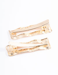 Gold Hammered Rectangle Clip Pack - link has visual effect only