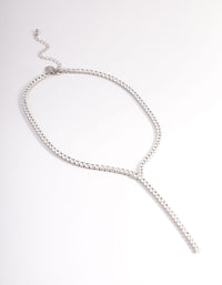 Silver Cubic Zirconia Thick Cupchain Y-Necklace - link has visual effect only