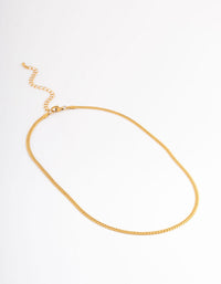 Waterproof Gold Plated Stainless Steel Herringbone Necklace 3mm - link has visual effect only