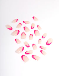 Pink Pointed Tips Press On Nails - link has visual effect only