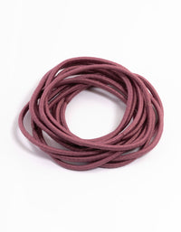 Maroon Fabric Basic Thin Hair Ties 12-Pack - link has visual effect only