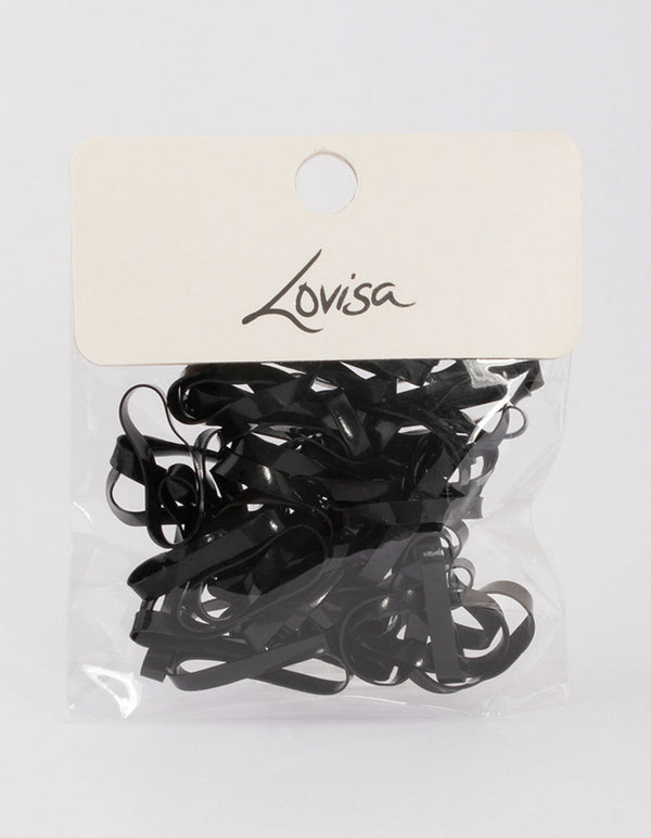 Black Mini Hair Elastics 60-Pack