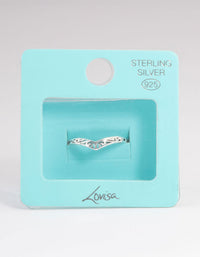 Sterling Silver Swirl Detail Point Ring - link has visual effect only