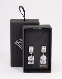 Rhodium Large Radiant Drop Earrings - link has visual effect only